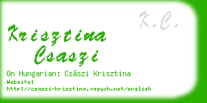 krisztina csaszi business card