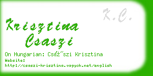 krisztina csaszi business card